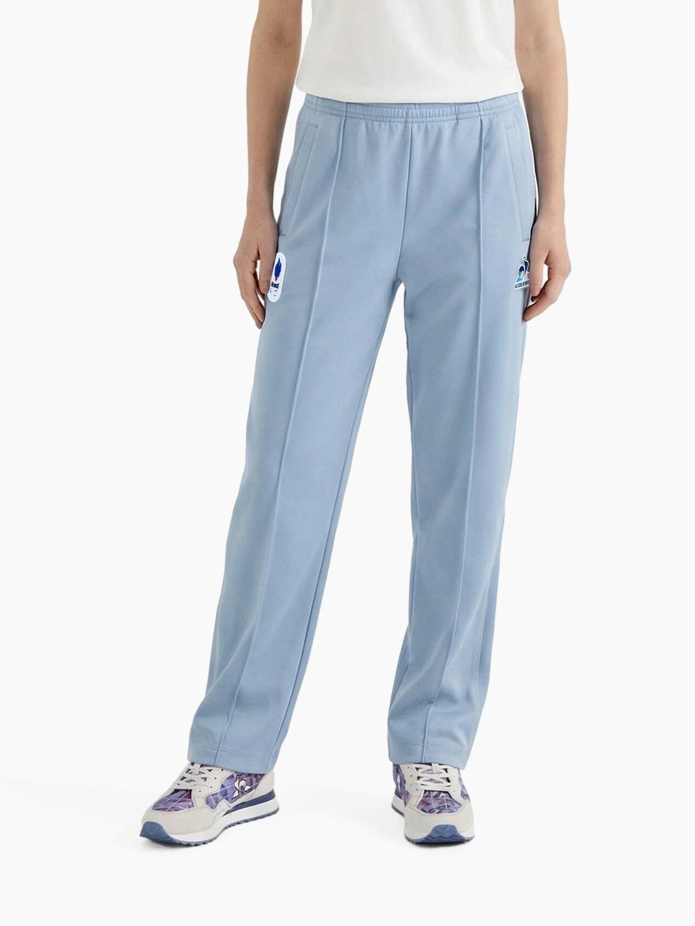 2610201-EFRO 26 Pant Maille N°1 W ashley blue | Pantalon coupe droite aspect brillant Femme - Image 5