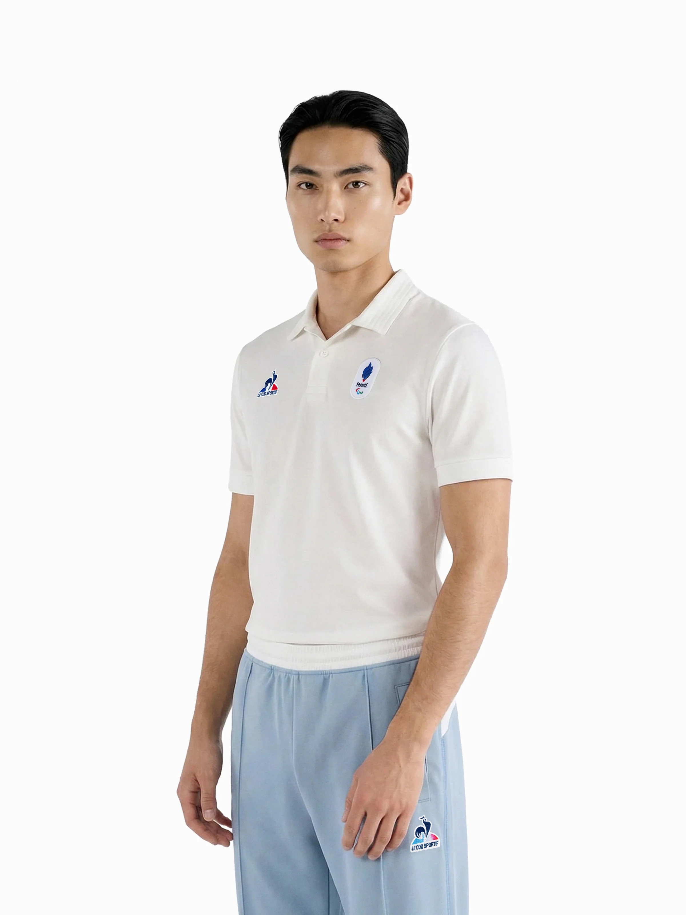 2610209-EFRP 26 Polo SS N°1 M écru | Polo paralympique coupe regular en jersey vanisé Homme