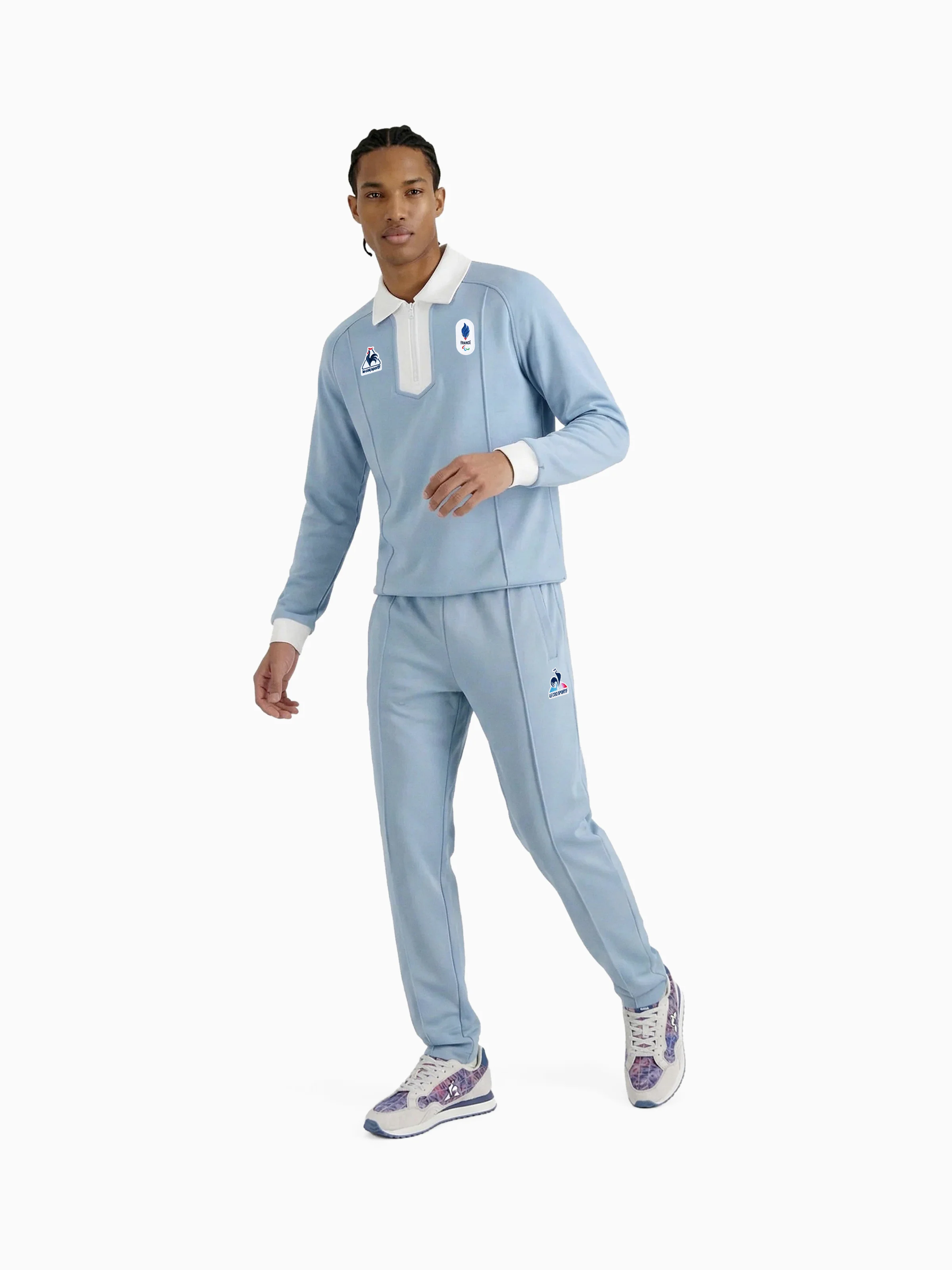 2610215-EFRP 26 Sweat N°1 M ashley blue/marshmal | Sweat rétro paralympique col zippé Homme - Image 7