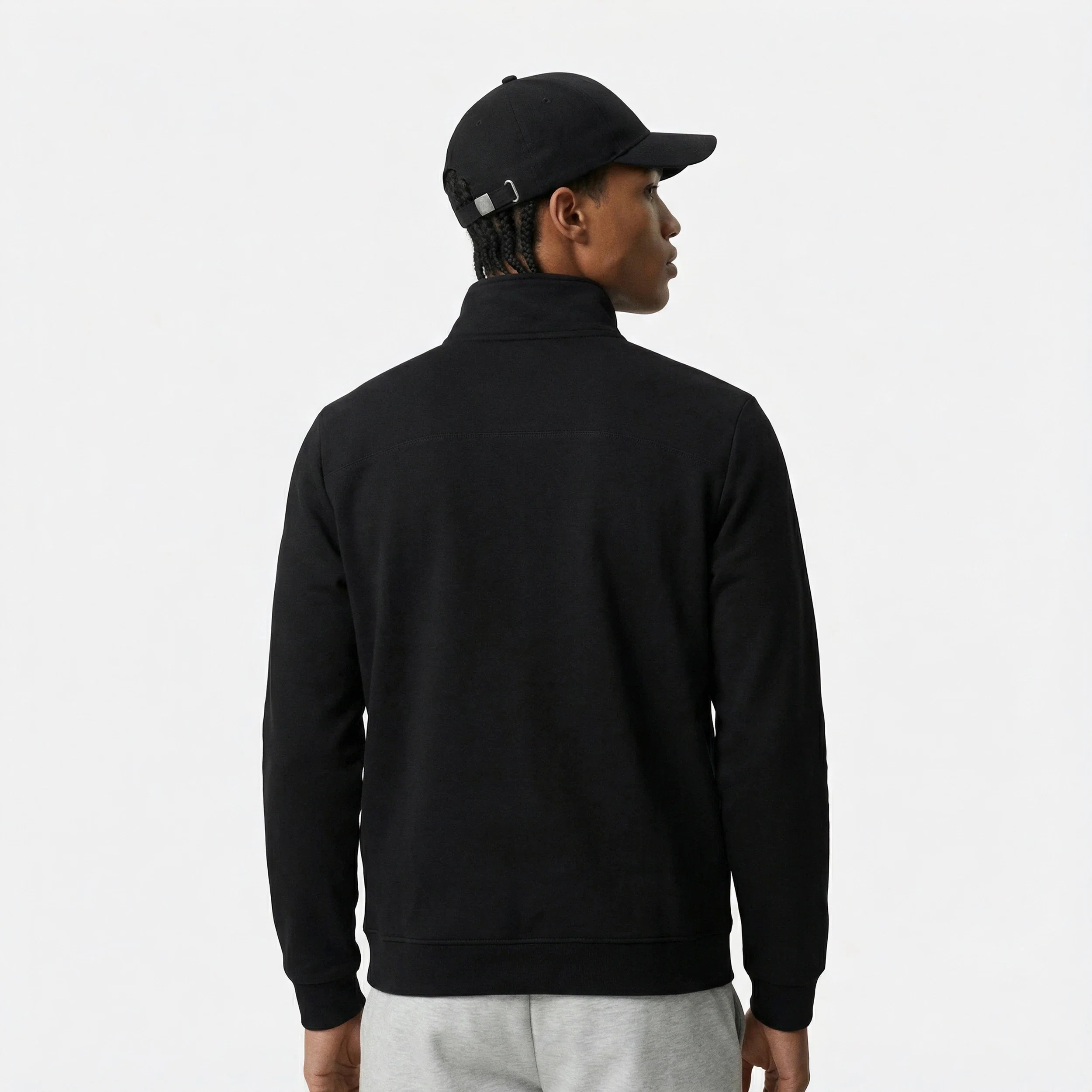 2520939-COQ D'OR 1/4 Zip Sweat M black | Sweat col montant zippé Homme - Image 4