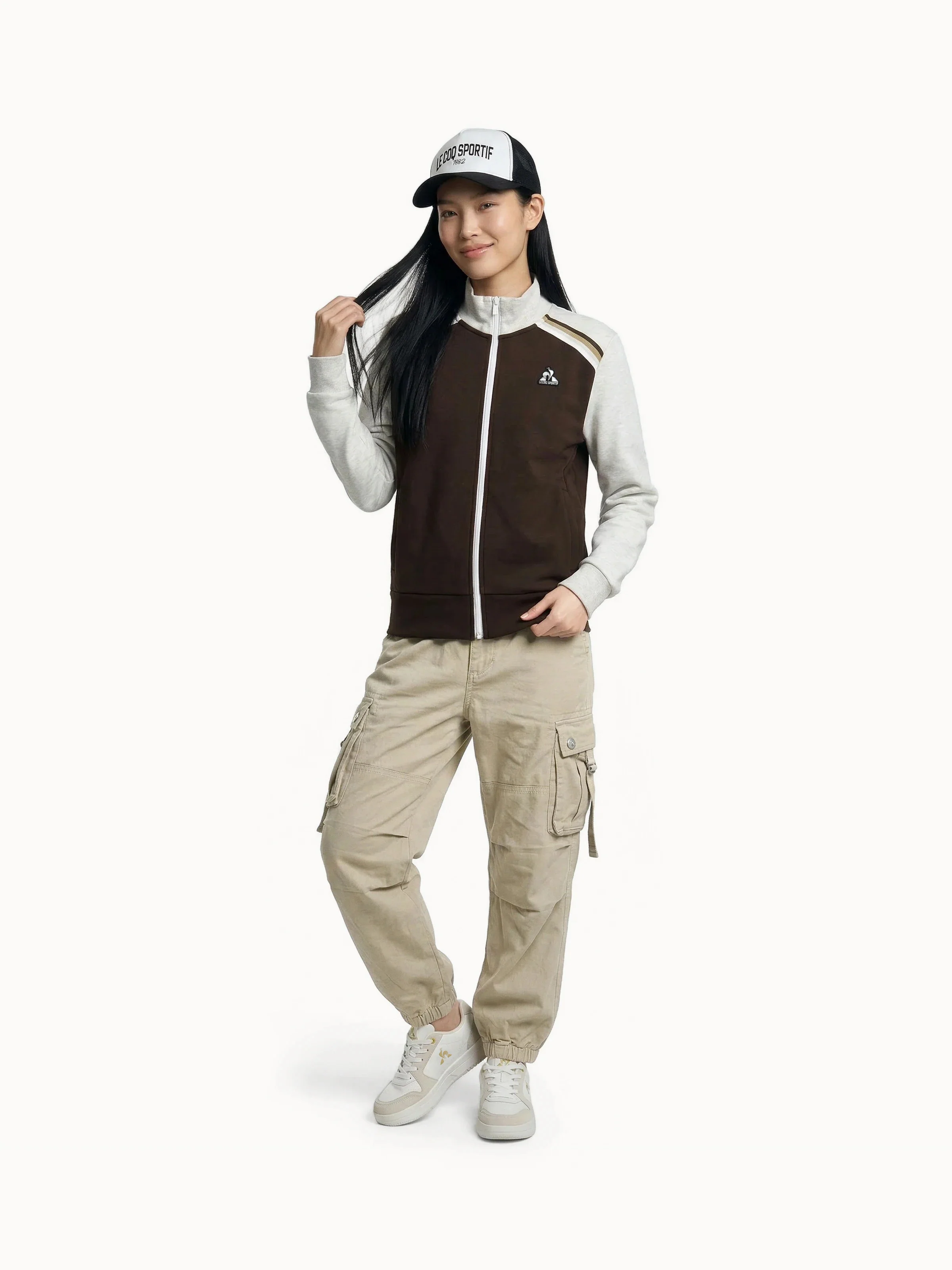 2610152-HERITAGE SP FZ Sweat N°1 W molé/beige ch | Sweat zippé Femme - Image 6