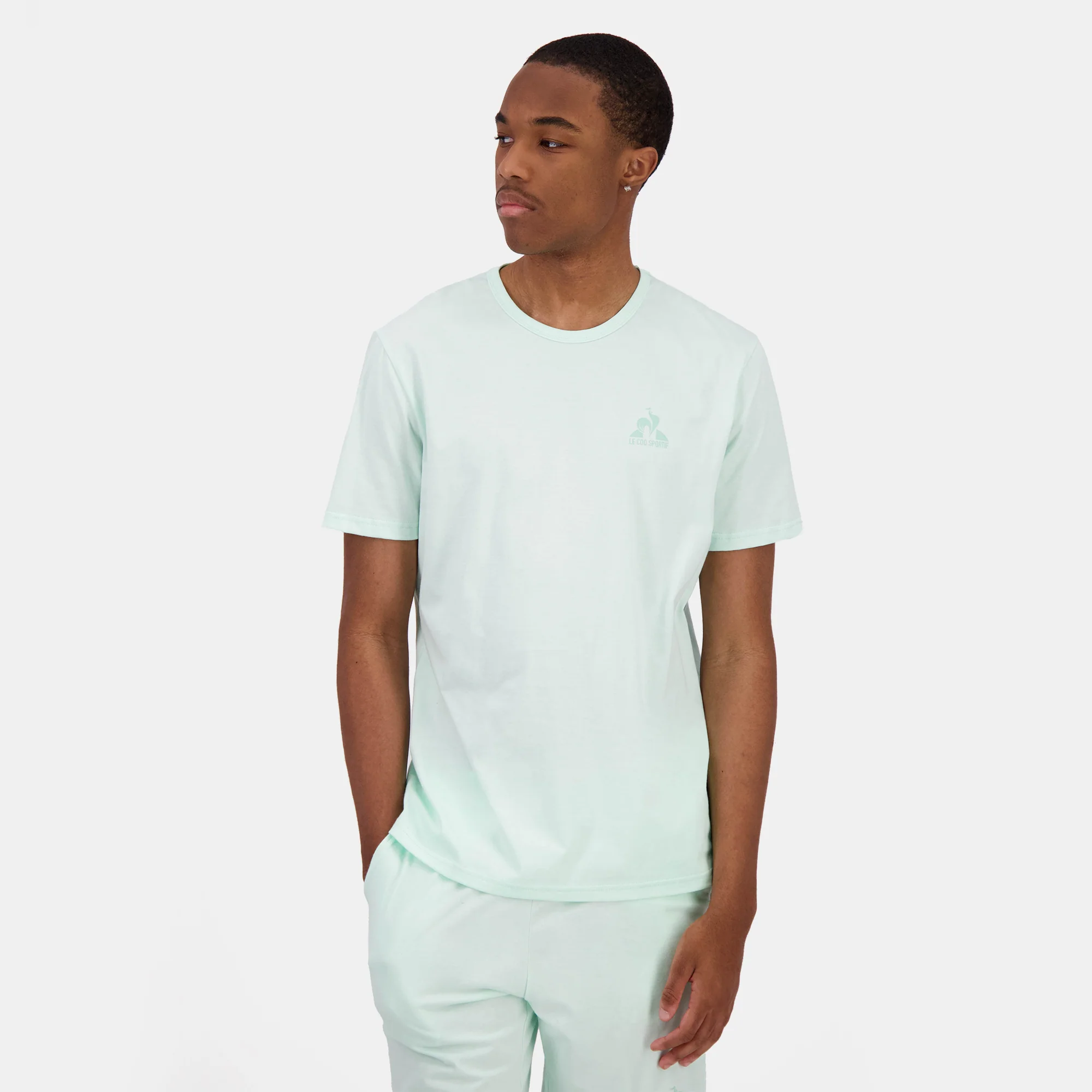 2423263-MONOCHROME Tee SS N°3 M honeydew | T-shirt vert pastel Homme